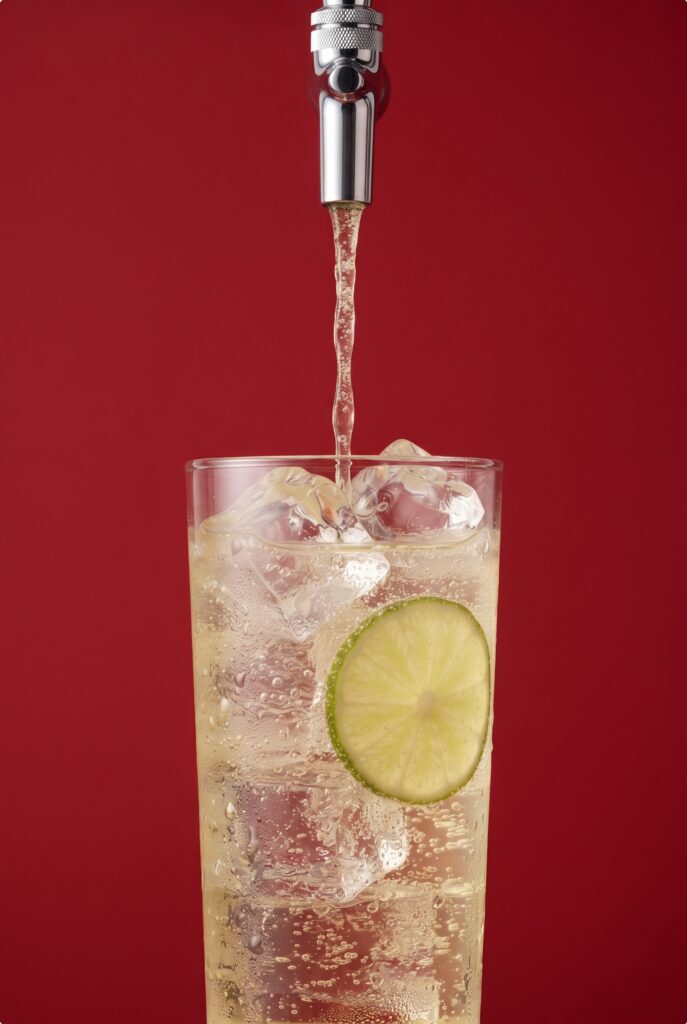 Ready-to-drink cocktail poured from a tap