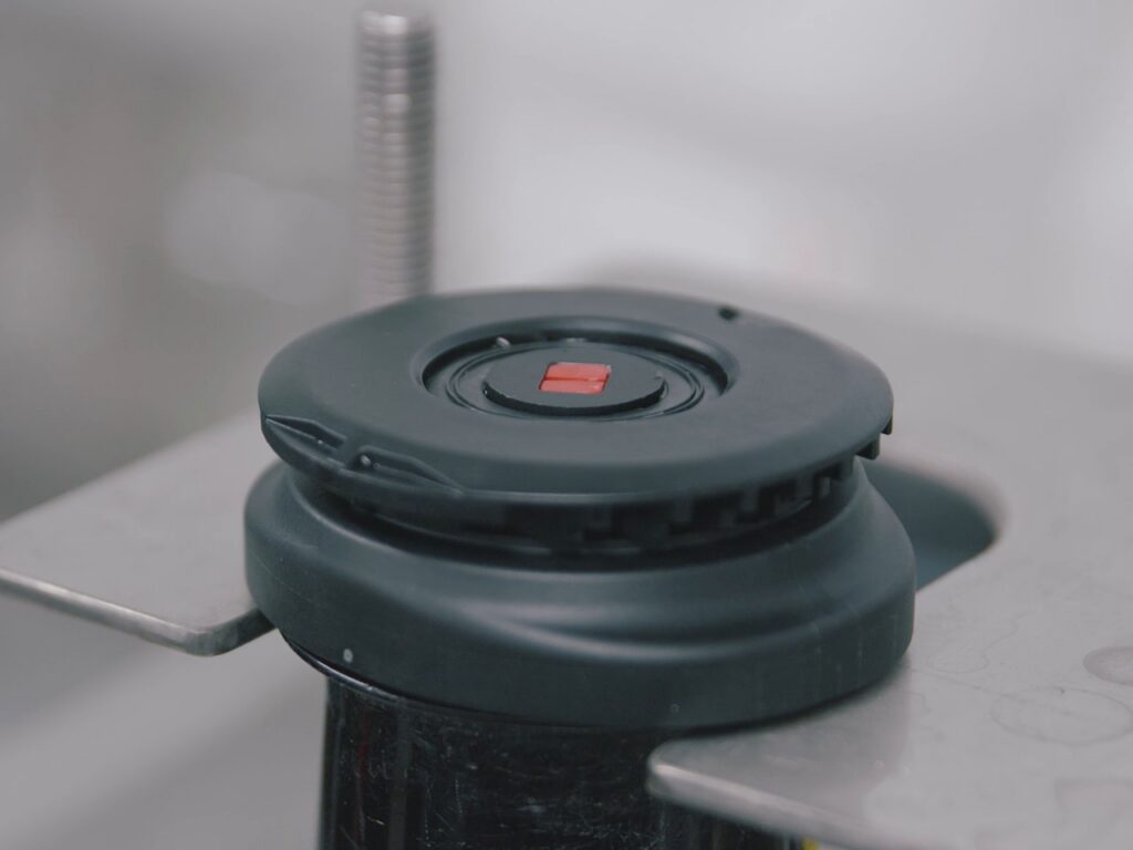 The patented APRV pressure relief valve in the spear of a Dolium keg
